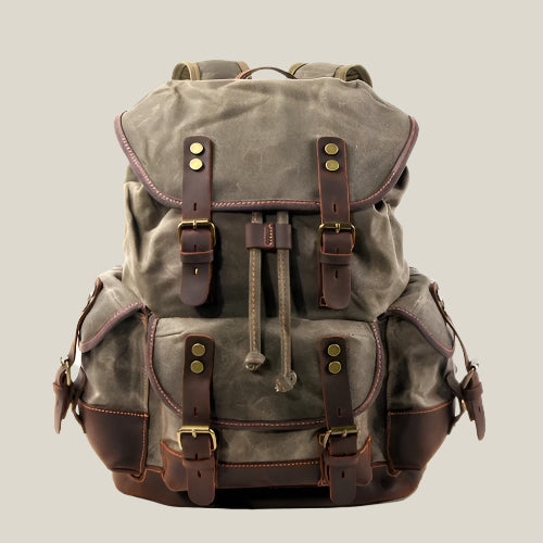 Oakern Explorer Backpack – Waxed Canvas & Leather Rucksack