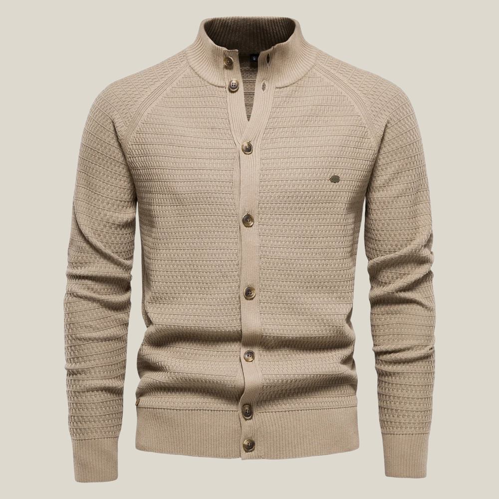 Oakern Textured Sweater Knit Button-Up