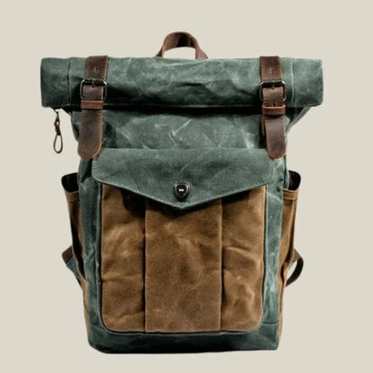 Oakern Pathfinder Backpack – Vintage Waxed Canvas Roll-Top