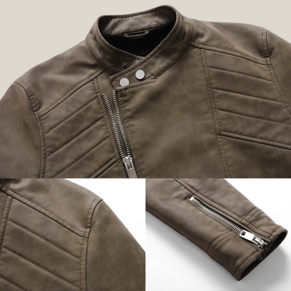 Oakern Rugged Biker Leather Jacket