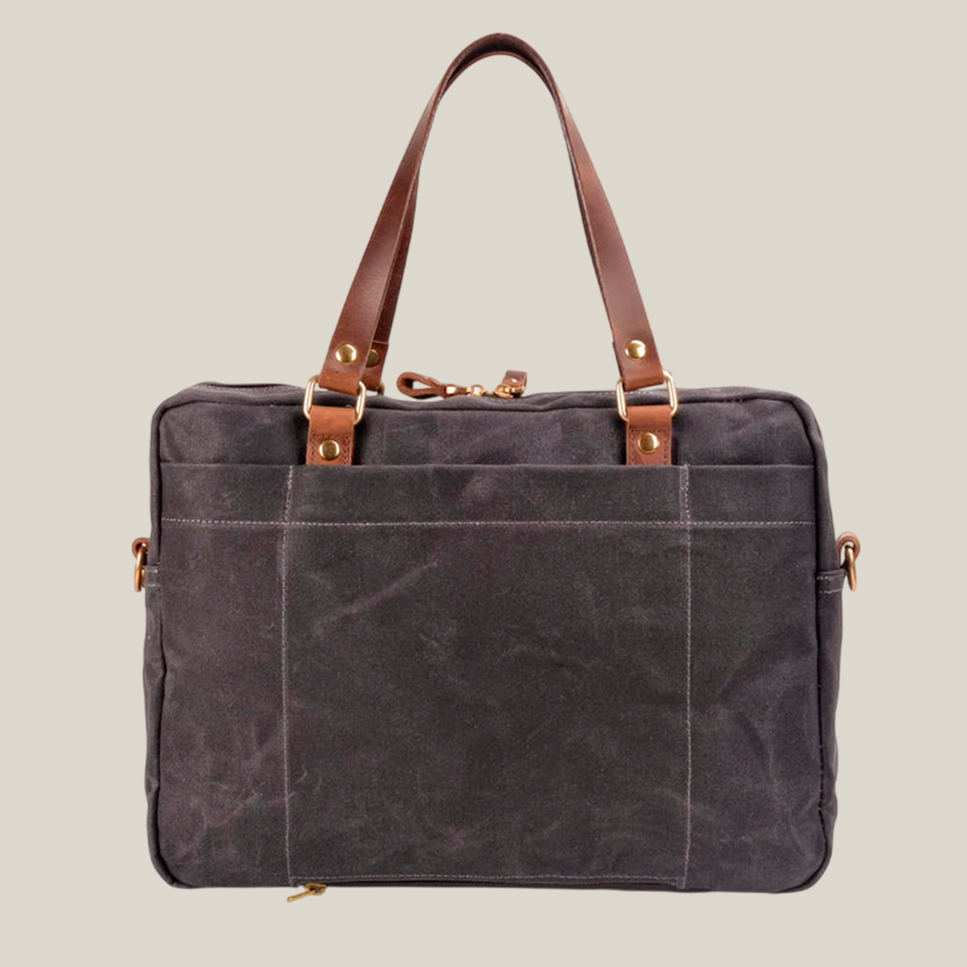 Oakern Expedition Briefcase – Waxed Canvas & Leather Laptop Bag