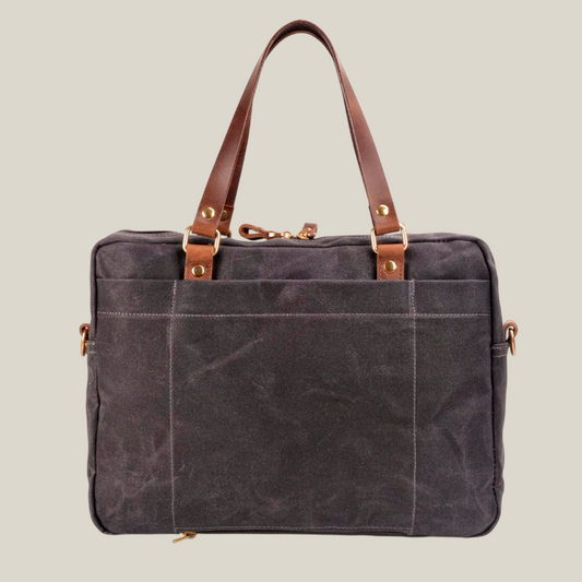 Oakern Expedition Briefcase – Waxed Canvas & Leather Laptop Bag