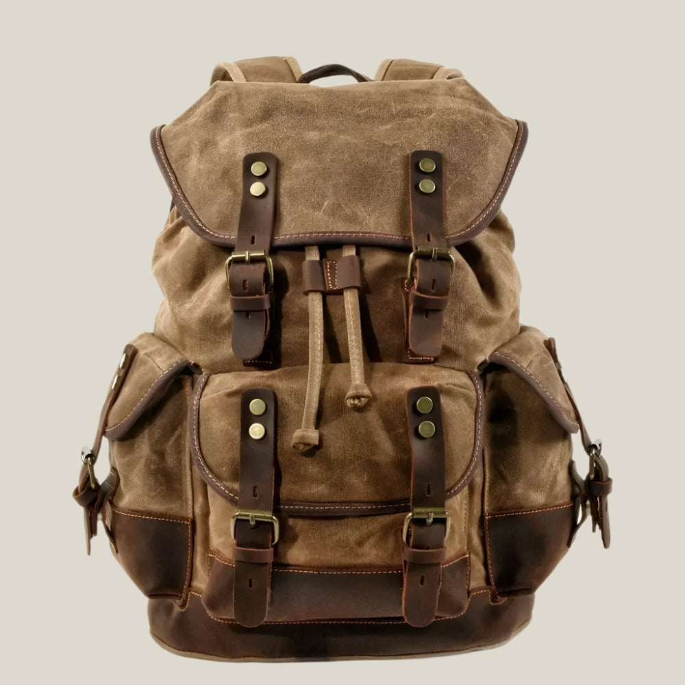 Oakern Explorer Backpack – Waxed Canvas & Leather Rucksack
