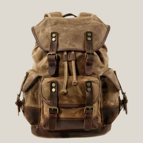Oakern Explorer Backpack – Waxed Canvas & Leather Rucksack