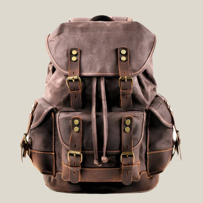Oakern Explorer Backpack – Waxed Canvas & Leather Rucksack