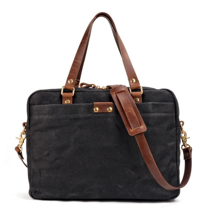 Oakern Expedition Briefcase – Waxed Canvas & Leather Laptop Bag