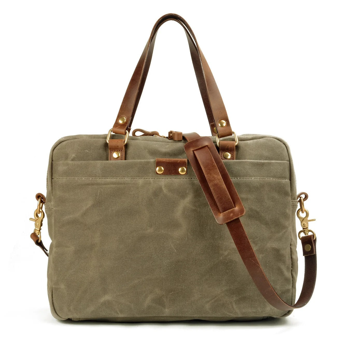 Oakern Expedition Briefcase – Waxed Canvas & Leather Laptop Bag